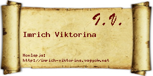 Imrich Viktorina névjegykártya